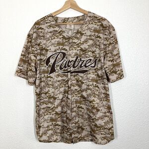 San Diego Padres Jersey Mens XL Tan Camo MLB Baseball Kemp 27 American Flag